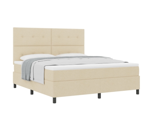 Cama Box Spring con Colchón Crema Super King Tela