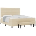 Cama con box spring  con colchón y banco crema 180x200 cm tela