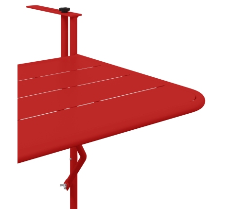 Mesa de balcón plegable  roja 60x40 cm de acero