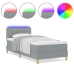 Cama con Base con Colchón y Luz LED Gris Claro 90x200 cm Tela