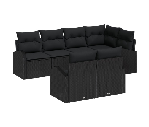 Conjunto de Sofá de Jardín  Set de 7 Negro