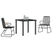 Conjunto de Comedor de Jardín  de 3 Piezas Negro Rattan de PVC