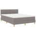 Cama con somier  y colchón taupe 140x200 cm de tela