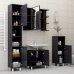 Armario de baño madera contrachapada gris brillo 30x30x179 cm