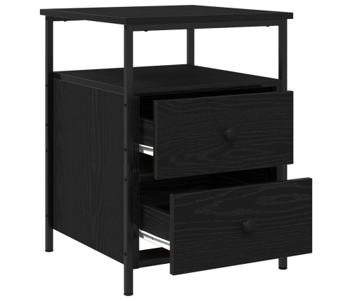 Mesitas de Noche  2 pcs Negro Roble 44x45x60 cm Madera Elaborada