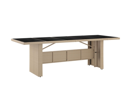 Conjunto de Comedor de Jardín de 11 Piezas  Beige de Poliratán