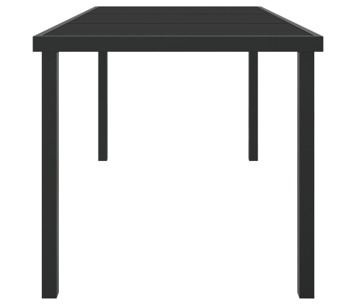 Mesa de Jardín  Negra 160x80x73 cm Vidrio Templado