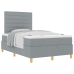 Cama Box Spring  con Colchón Gris Claro 120x200 cm Tela