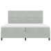Cama Box Spring  con Colchón Gris Claro 200x200 cm Terciopelo