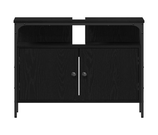 Conjunto de muebles de baño  de 3 piezas en roble negro de madera elaborada