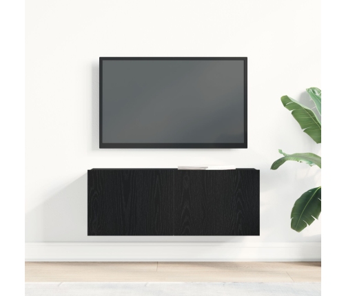Soporte de TV de roble negro  80x30x30 cm hecho de madera aglomerada