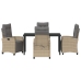 Set de Comedor de Jardín de 5 Piezas Beige de Poliratán