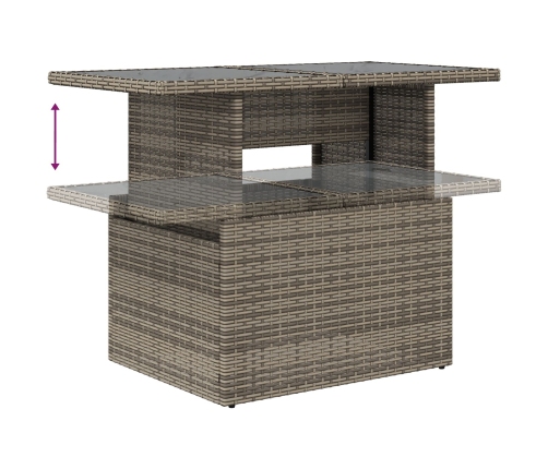 Conjunto de Sofás de Jardín  de 6 Piezas con Cojines Gris Rattan Poli