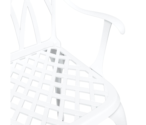 Sillas de Jardín  2 pcs en Aluminio Fundido Blanco