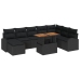 Conjunto de Comedor de Jardín de 9 piezas con Cojines Negro Poliratán Acacia