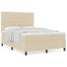 Cama con base de resortes  con colchón beige 140x200 cm tela