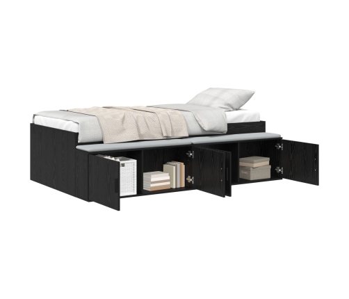 Estructura de Cama de Almacenamiento  Roble Negro 80x200 cm