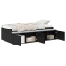 Estructura de Cama de Almacenamiento  Roble Negro 80x200 cm