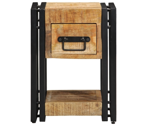 Mesita de Noche  40x40x40 cm de Madera Sólida de Mango
