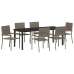 Conjunto de Comedor de Jardín de 7 Piezas  Gris Ratán Polímero