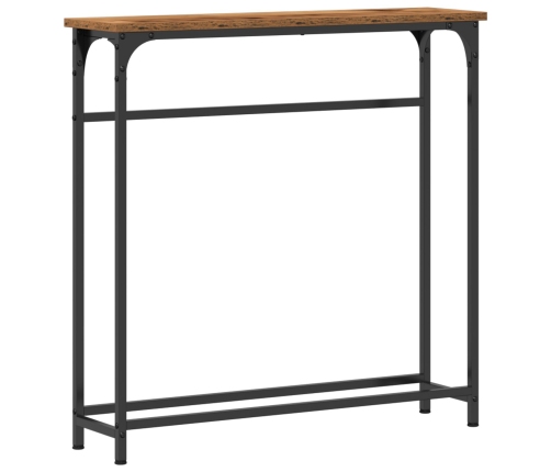 Mesa Consola  Madera Vieja 75x19,5x75 cm Madera Ingenierizada y Acero