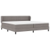 Cama Box Spring  con Colchón Taupe 200x200 cm Tela