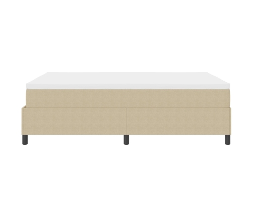 Cama Box Spring  con Colchón Verde Claro Gris 160x200 cm Tela de Corduroy