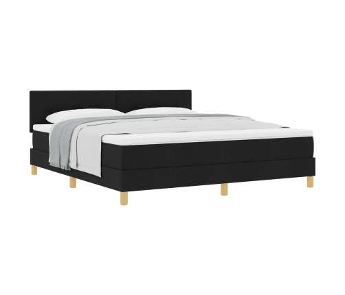 Cama Box Spring  con Colchón Negra 180x200 cm Tela
