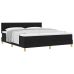 Cama Box Spring  con Colchón Negra 180x200 cm Tela