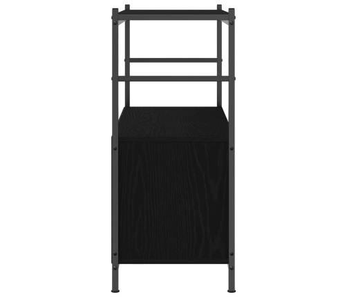 Cabinet de Libros  Negro Roble 80x30x78,5 cm Madera Ingenierada