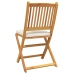 Sillas de Jardín Plegables  con Cojín Blanco 2pcs de Madera de Acacia Sólida