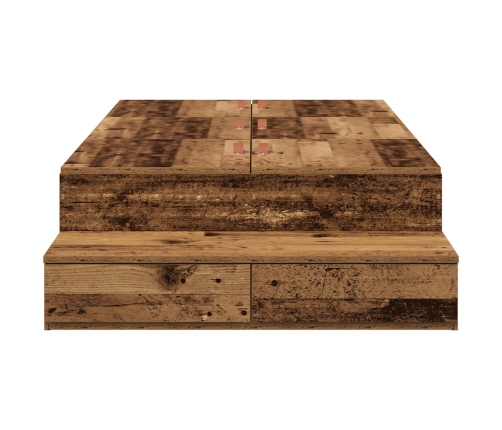 Marco de Cama de Almacenamiento  Madera Vieja Madera Robusta