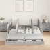 Marco de Cama con Almacenamiento  Gris Madera Resistente