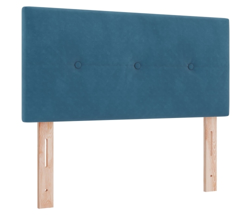 Cabecero  con botones acolchados azul oscuro de 100 cm de terciopelo