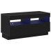 Mueble de TV  con luces LED en roble negro, 80x35x40 cm, de madera