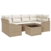 Set de Sofá de Jardín  7 Piezas Beige Ratán