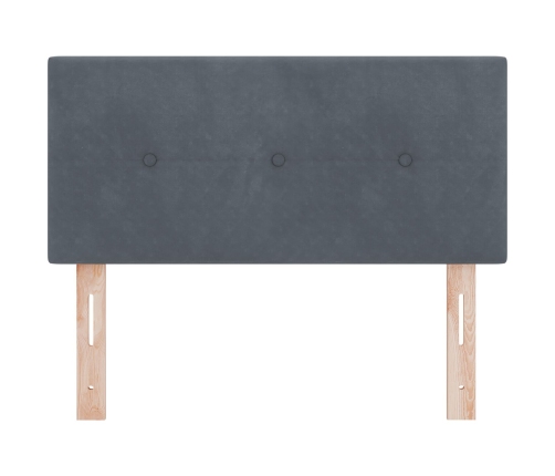 Cabecero  Acolchado con Botones Gris Oscuro 90 cm de Terciopelo