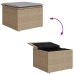 Conjunto de Comedor de Jardín de 6 Piezas con Cojines Ratán Poliéster Beige