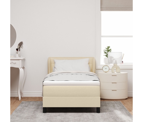 Estructura de Cama con Colchón Crema Tejido 100 x 200 cm