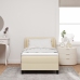 Estructura de Cama con Colchón Crema Tejido 100 x 200 cm