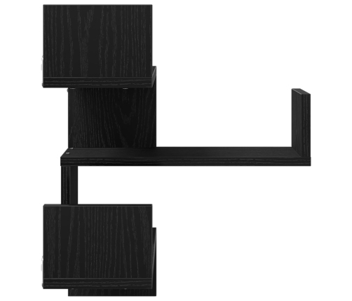 Estante de esquina  Negro Roble 40x40x49.5 cm Madera elaborada