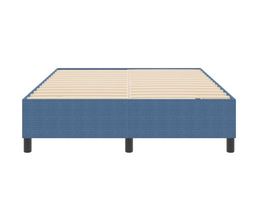 cama con somier  azul 160x200 cm en tela de pana