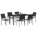 Set de 4 Negro Poliratán, acero con recubrimiento en polvo