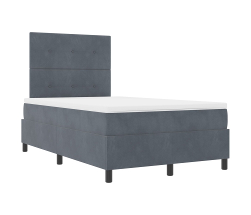 Cama con Box Spring y Colchón Gris Oscuro 120x200 cm de Terciopelo