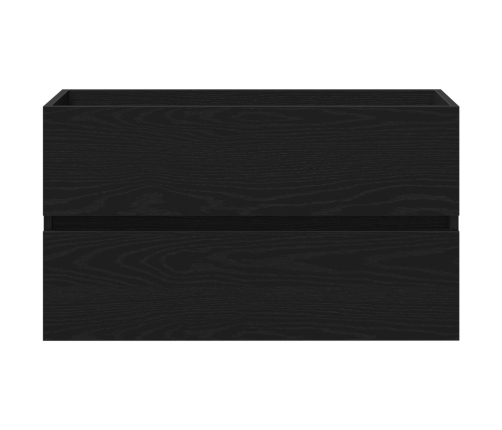 Gabinete de Fregadero  con Lavabo Incorporado Madera Elaborada Roble Negro, Gabinete de Fregadero  Roble Negro 80x38.5x45 cm Madera Elaborada