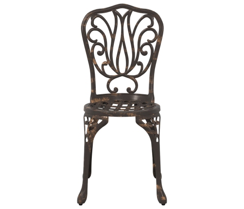 Set de Bistro de Jardín de 3 Piezas  en Aluminio Fundido Bronce