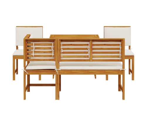 Conjunto de Comedor de Jardín de 5 Piezas de Madera Maciza de Acacia