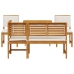 Conjunto de Comedor de Jardín de 5 Piezas de Madera Maciza de Acacia