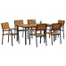 Juego de Comedor de Jardín 7 Piezas Negro Aluminio Resistente