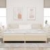 Cama con Base de Resortes con Colchón Crema 200x200 cm Tela